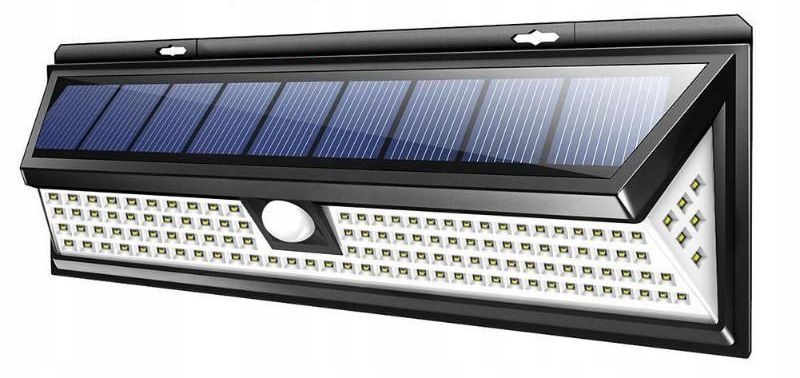 Solárna lampa, snímač súmraku pohybu 118 Led, výkonná