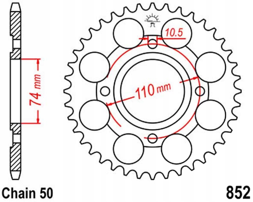 Zadní ozubení 530 Jtr 41Z Yamaha Rd 250 LC 80-83