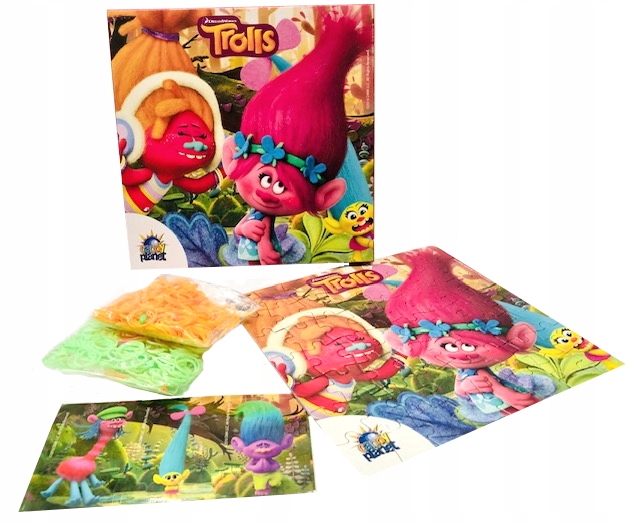 

Puzzle 56 Elementów Trolls Trole +gumki+maklejki