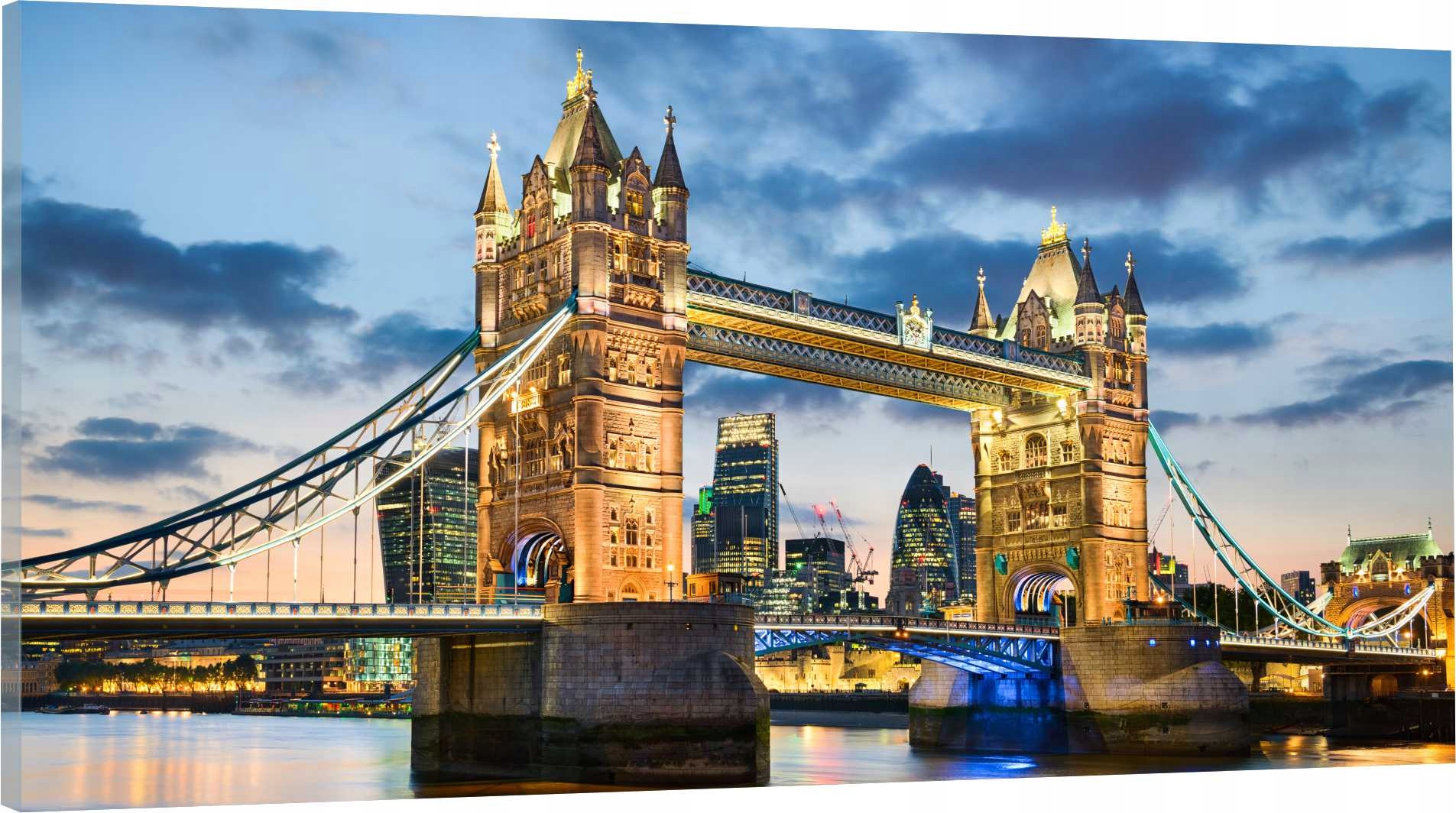 

Obraz panorama do salonu most Londyn nocą 120x60