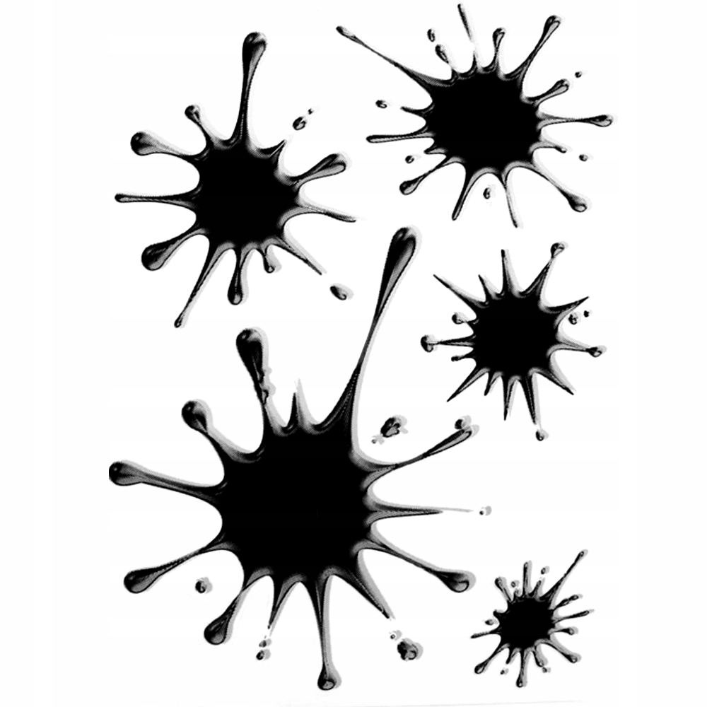 Naklejka Kleksy Kleks Czarne 5 Szt 1/04003