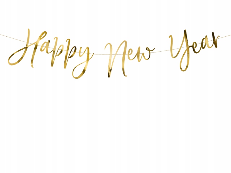 

Girlanda baner Happy New Year złoty lustrzany 66cm