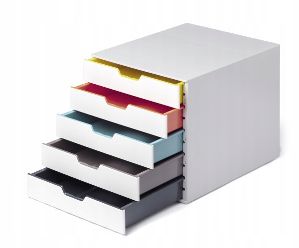 Pojemnik z 5-szufladami Durable 762527 Varicolor biały
