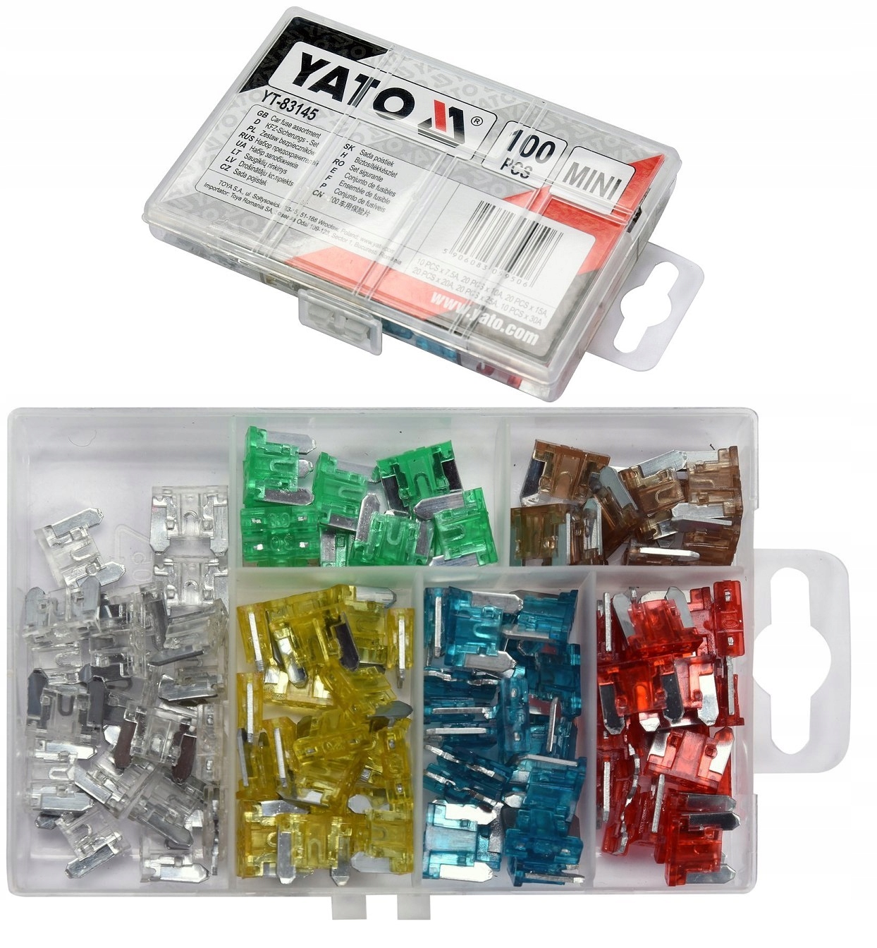 

Yato Bezpieczniki Zestaw Bezpieczników Mini 100szt