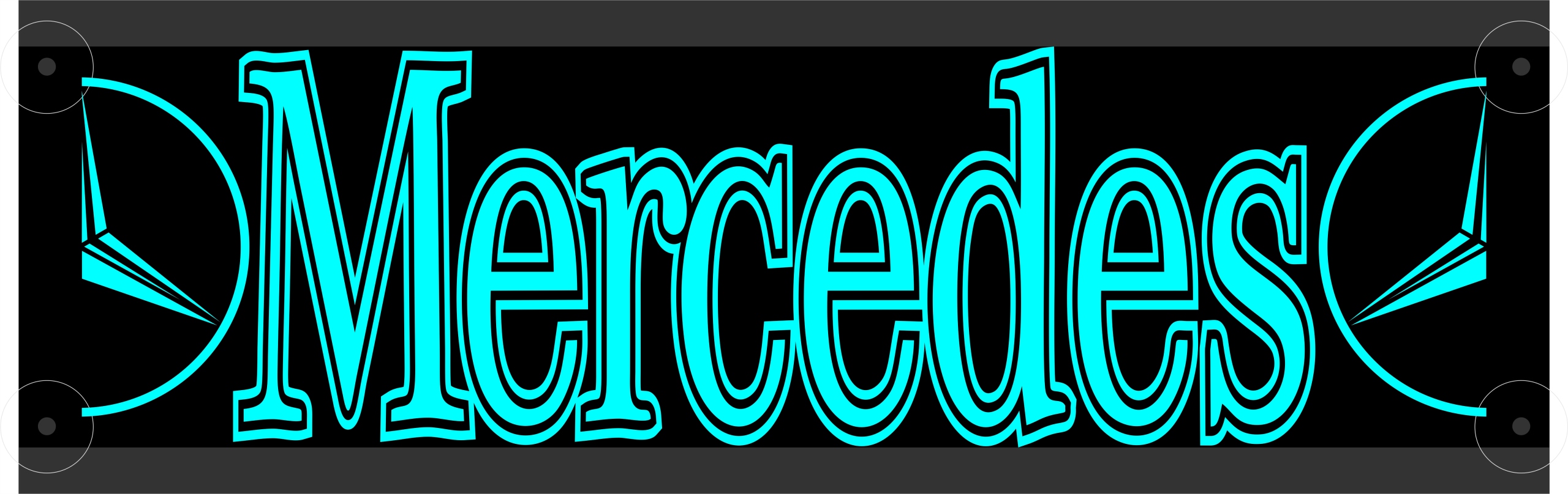 MERCEDES 50X16 LED LED nameplate + FREE