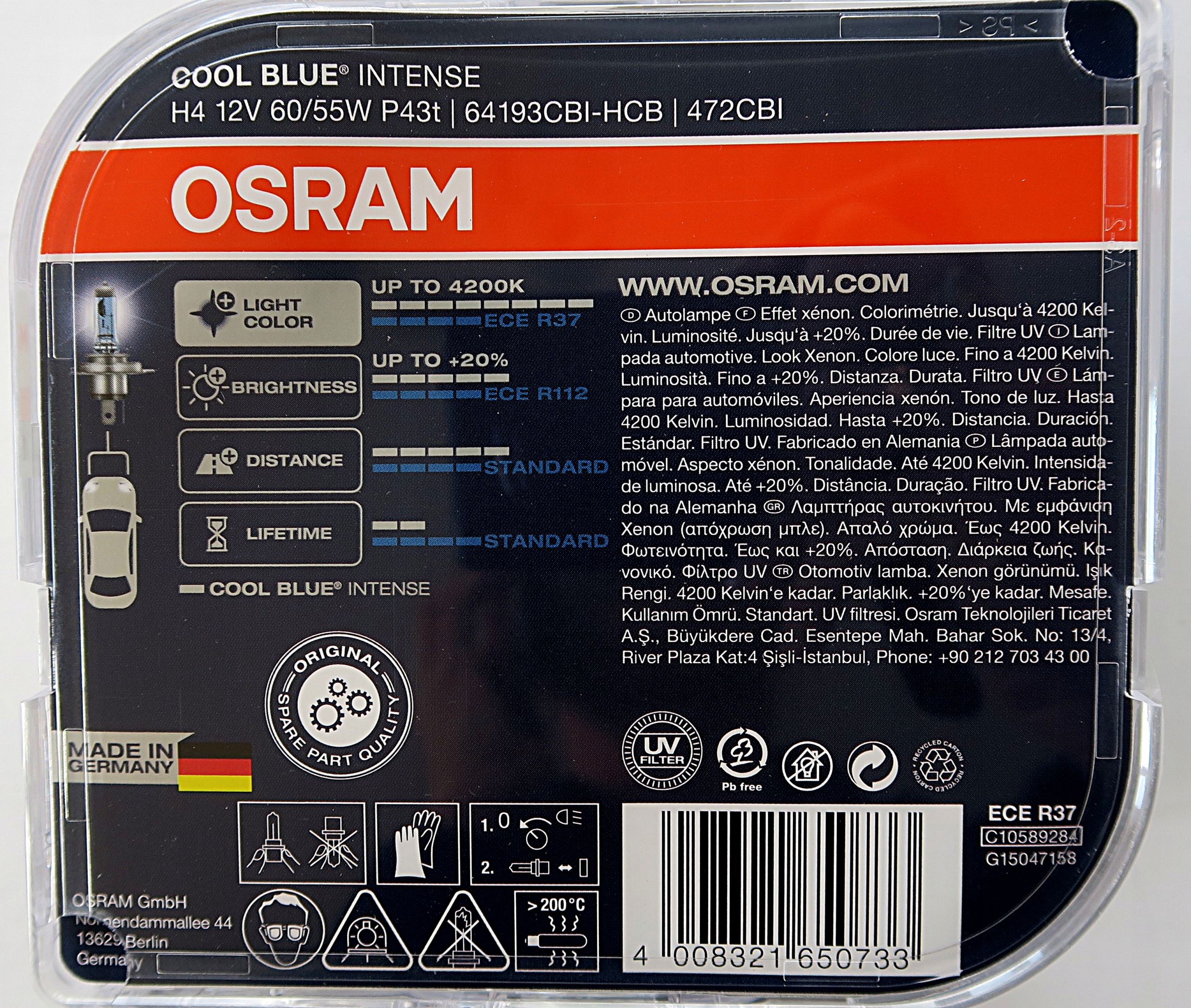 Osram Żarówki H4 Cool Blue Intense XenonLook 4200K Producent części Osram