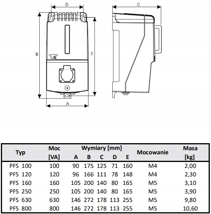 PFS 630W/24V Breve transformator bezpieczeństwa EAN (GTIN) 5907812710187
