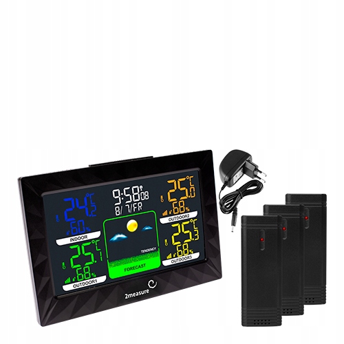 ELEKTRONICZNY STACJA HIGROMETR Z 3 CZUJNIKAMI 708