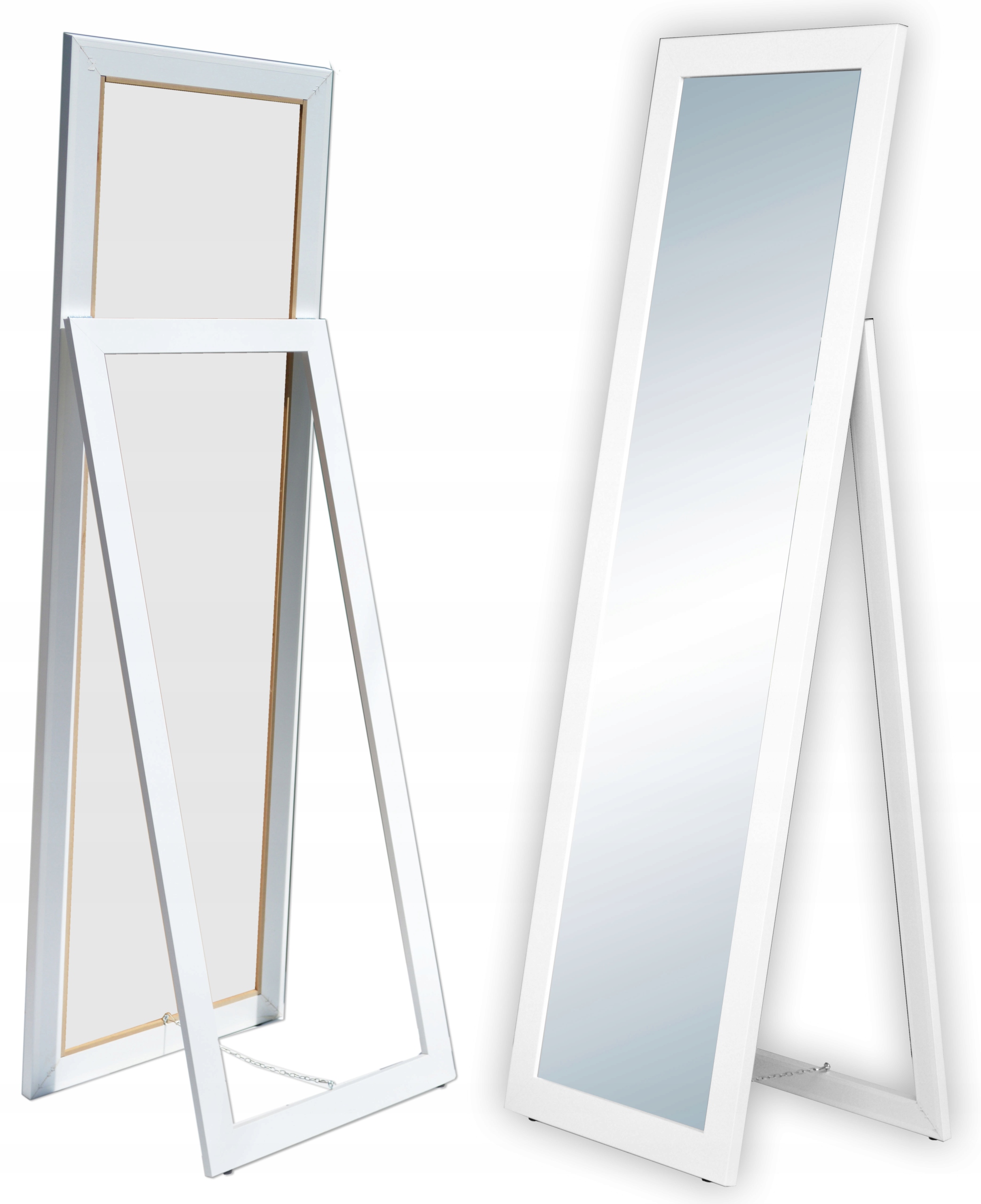 

Duże Lustro w ramie Stojące 180x50 białe