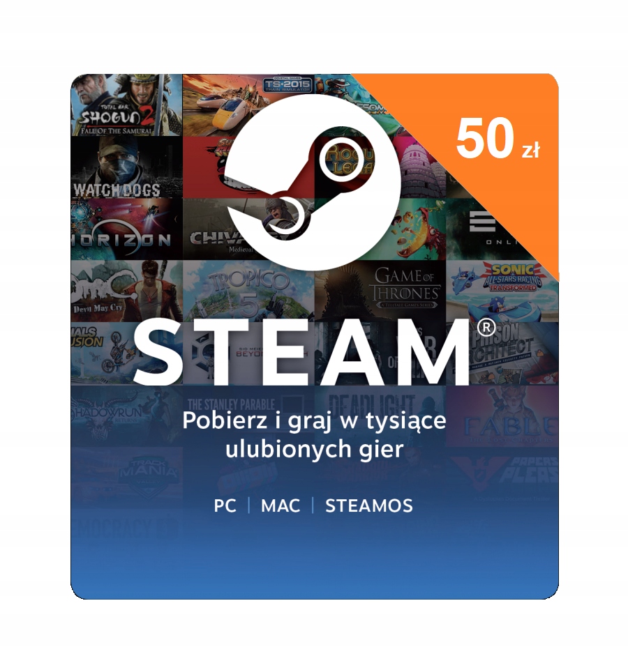 STEAM 50 zł Karta Podarunkowa - doładowanie, konto, wallet