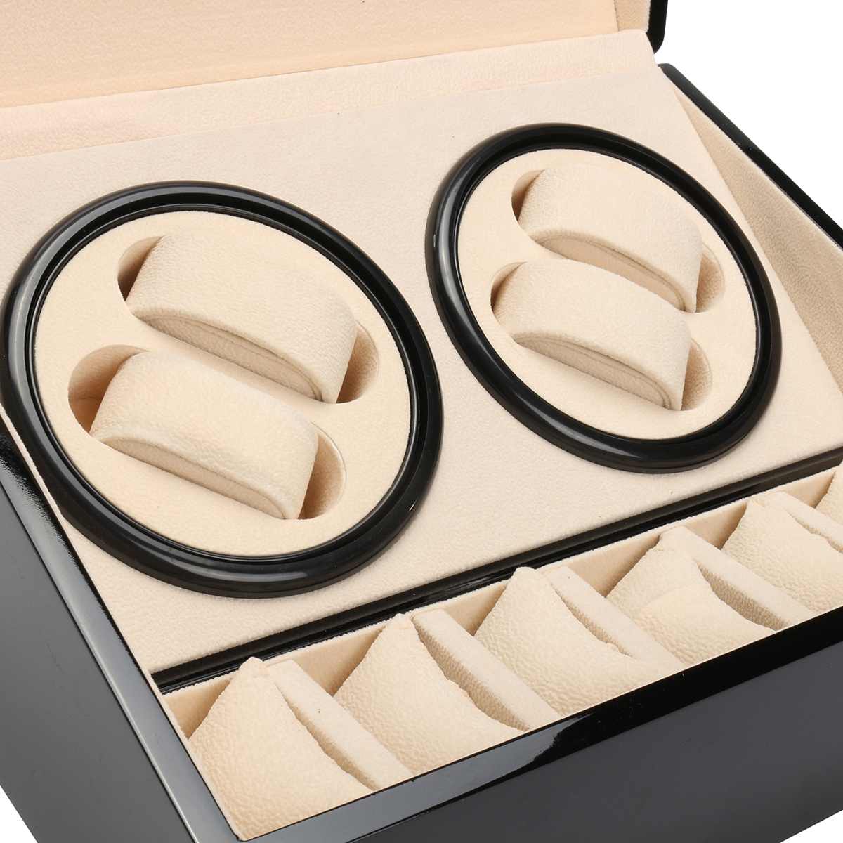 ROTOMAT 4+6 SZKATUŁKA EKSPOZYTOR NA ZEGARKI AUTOMATYCZNE ETUI EKOSKÓRA Kolor czarny