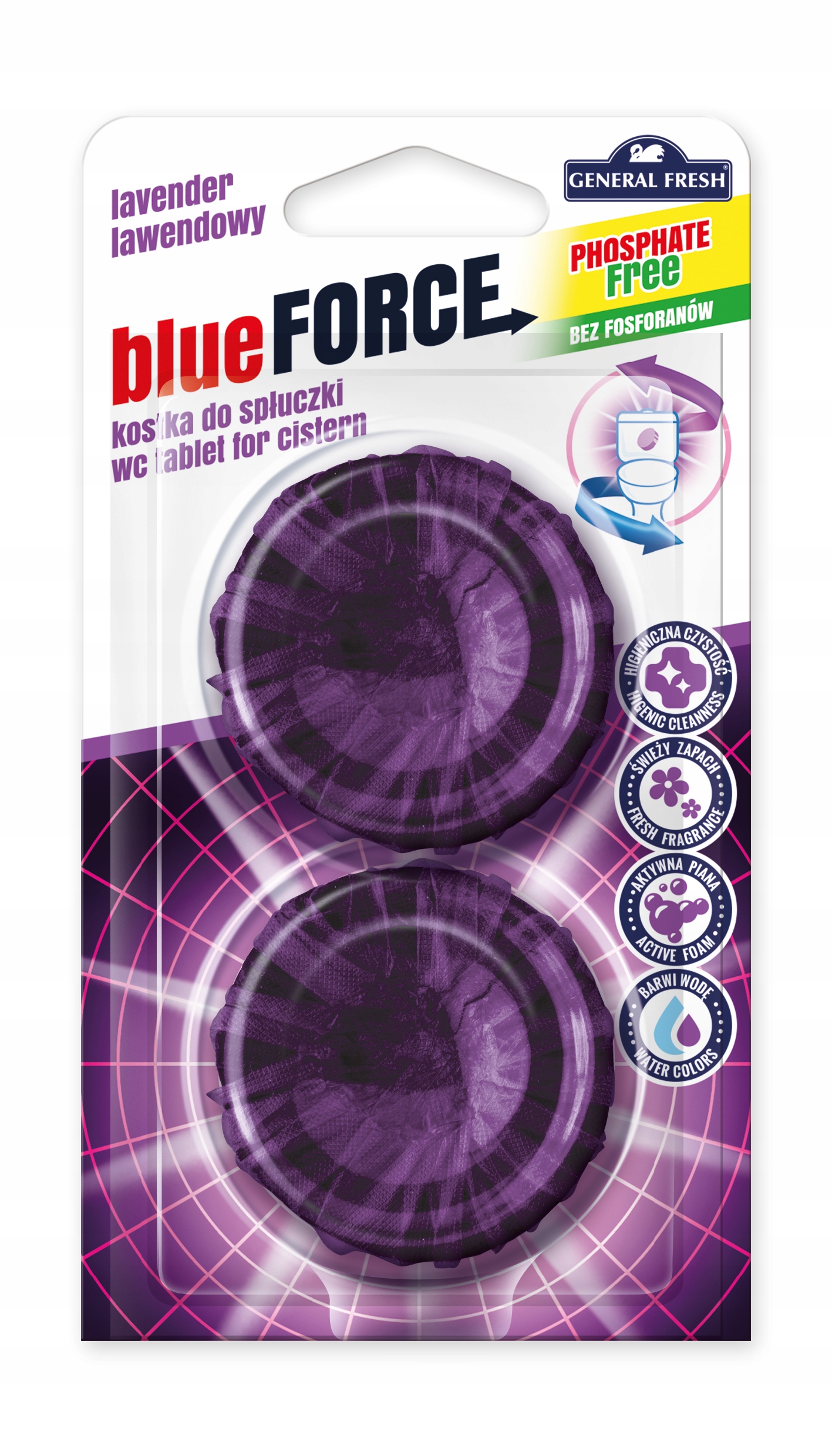 

General Fresh Barwiący Krążek do Wc 2x40gr Lawenda