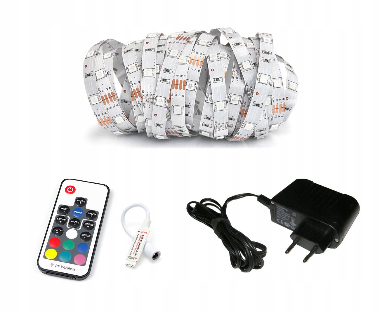 

Taśma Led Rgb 5050 2,5m IP65 +pilot radiowy Zestaw