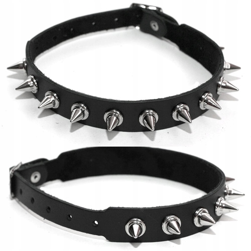 

Obroża na szyję Opaska Skórzana stożki Spike