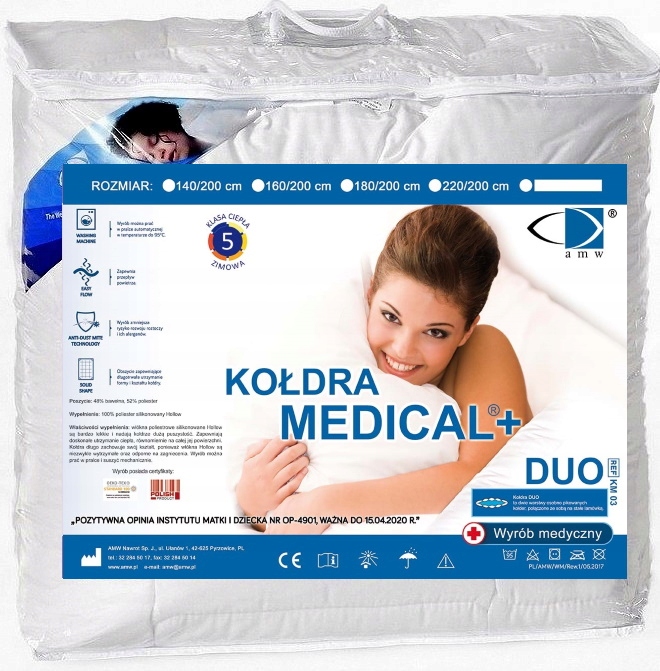 ЗИМНЯЯ ТЕПЛАЯ ОДЕЯЛО MEDICAL DUO 200X220 AMW 95*C