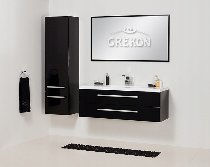 FOKUS meble łazienkowe czarna szafka umywalka 120 Kod producenta FKS-C-U120/39/S2 + Clever-1200C