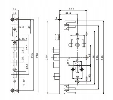 ZAMEK WPUSZCZANY GŁÓWNY DO DRZWI CHIŃSKICH 08A Marka inna