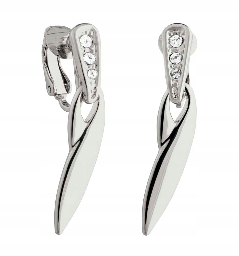 

klipsy srebrne złote Swarovski Colibra wiszące