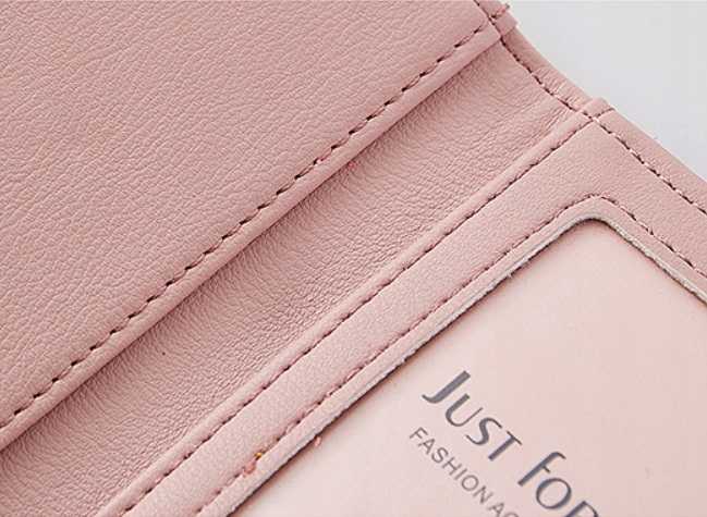 PORTFEL DAMSKI PORTMONETKA RÓŻ CZERWONY PORTWEL Zapięcie zatrzask