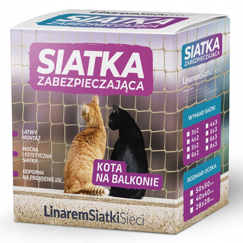Levně Set Síťka Na Balkon 5x3 Pro Kočky Pro Trvalou Montáž Na Lano A Kotvy