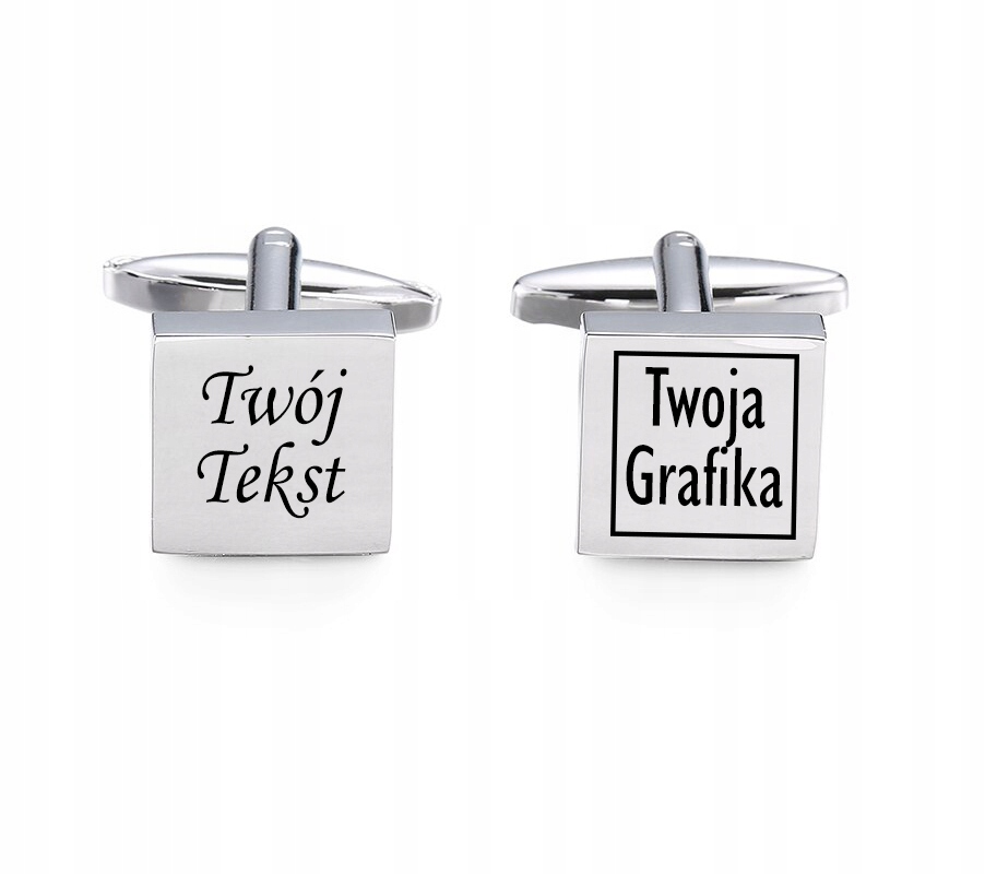 

Spinki do mankietów z grawerem Twój Tekst Grafika