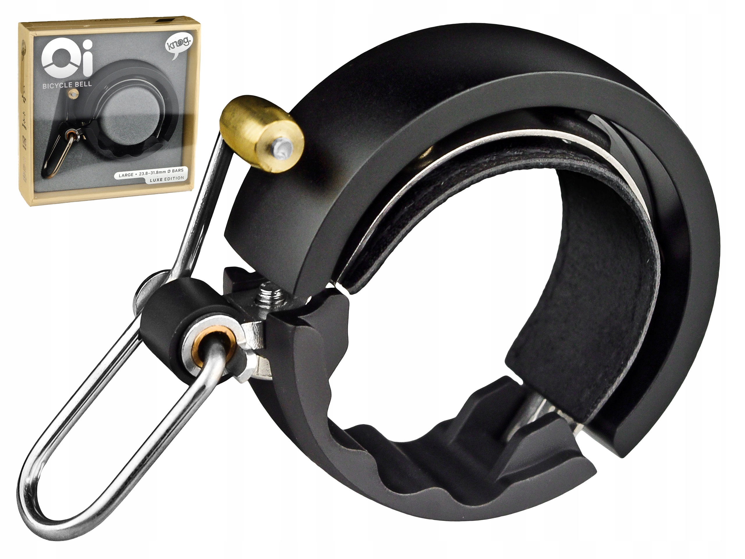 

Dzwonek Knog Oi Luxe Duży Czarny 23,8-31,8 MM