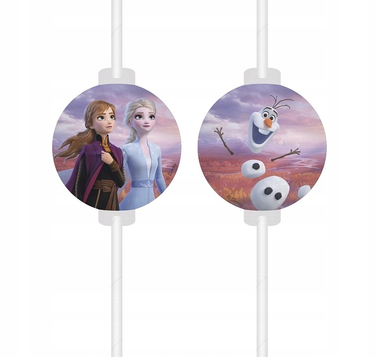 

Rurki słomki papierowe z medalionem Frozen 2, 4szt