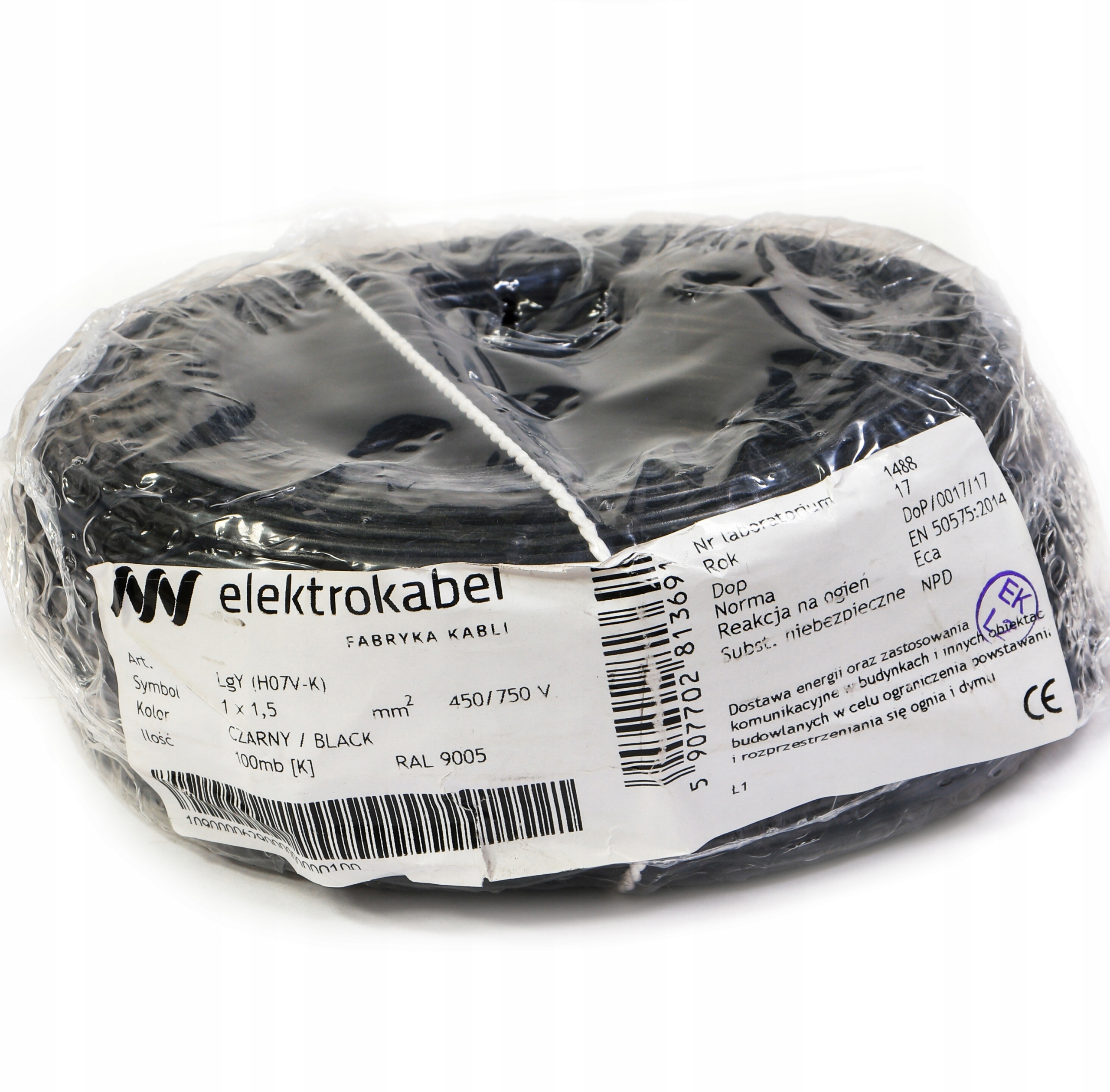 Kábel Lgy 1,5 mm čierny 100 m 750 V