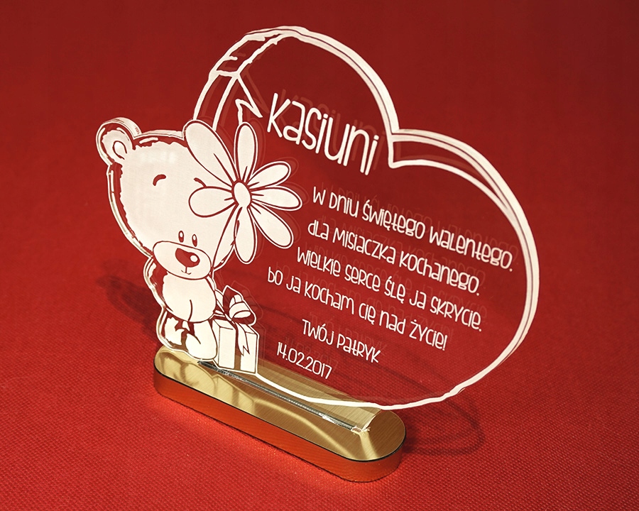 Prezent Walentynkowy Statuetka MIŚ z Twoim tekstem Marka Multigraw