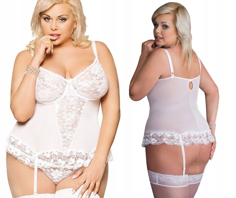 

Sl Estella gorset+stringi Plus Size *2XL* biel