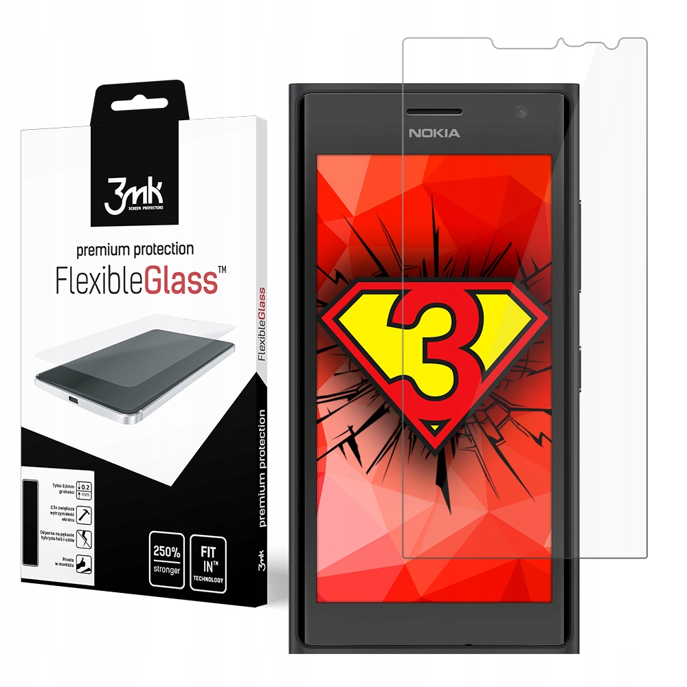 

Do Nokia Lumia 730 - Szkło 7H 3mk FlexibleGlass
