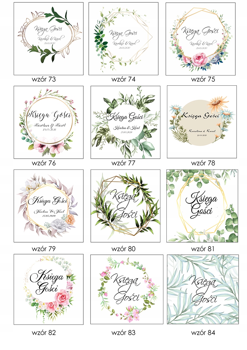 AKSAMITNA księga gości weselnych BIAŁE KARTKI pamiątka wesela FOTOBUDKA Liczba stron 96