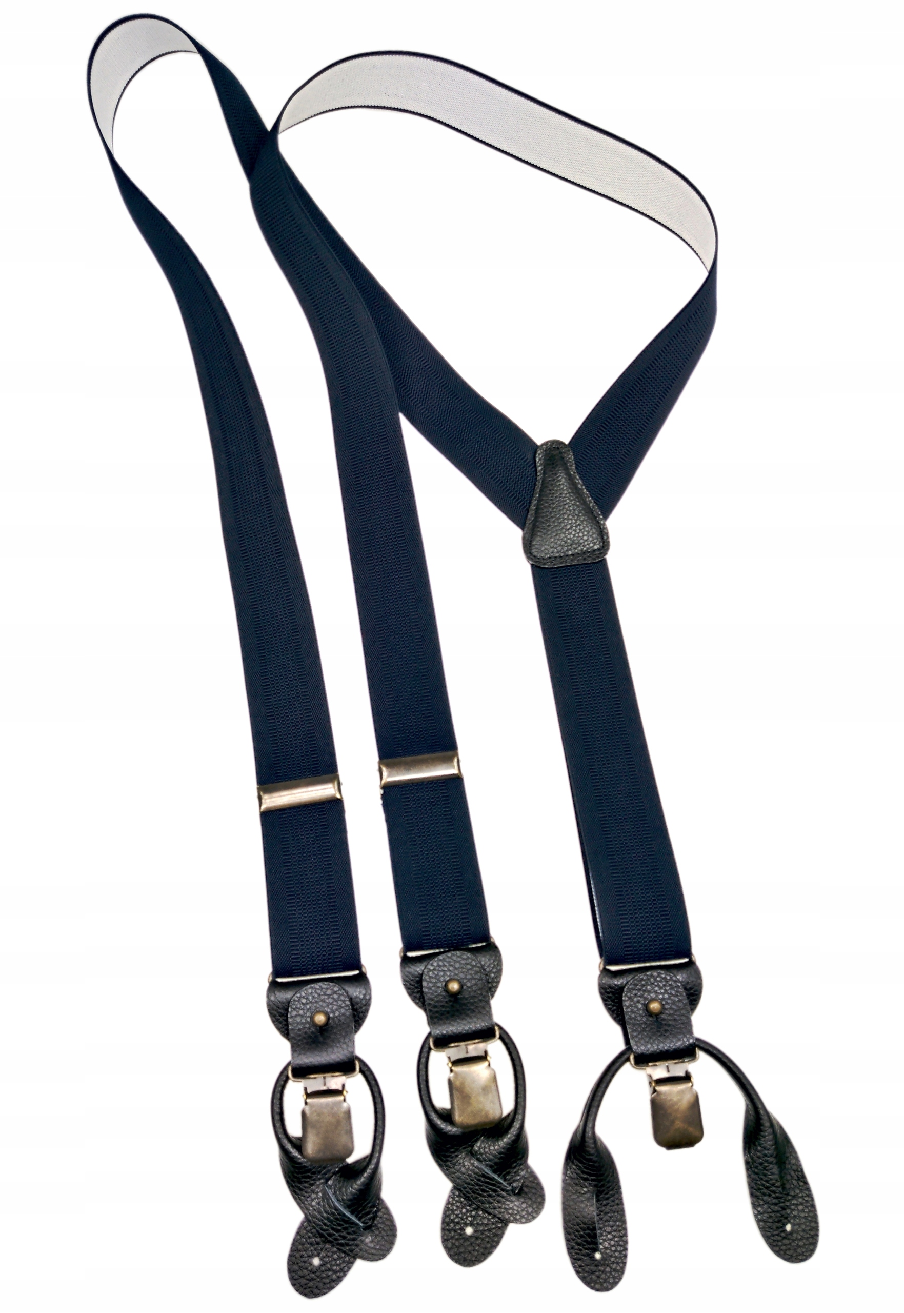 GRANATOWE Szelki na guziki 2w1 GUMA do spodni Materiał dominujący guma