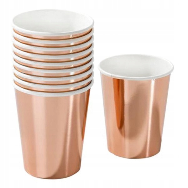 

Różowe złoto Rose Gold kubeczki 6 szt kubki