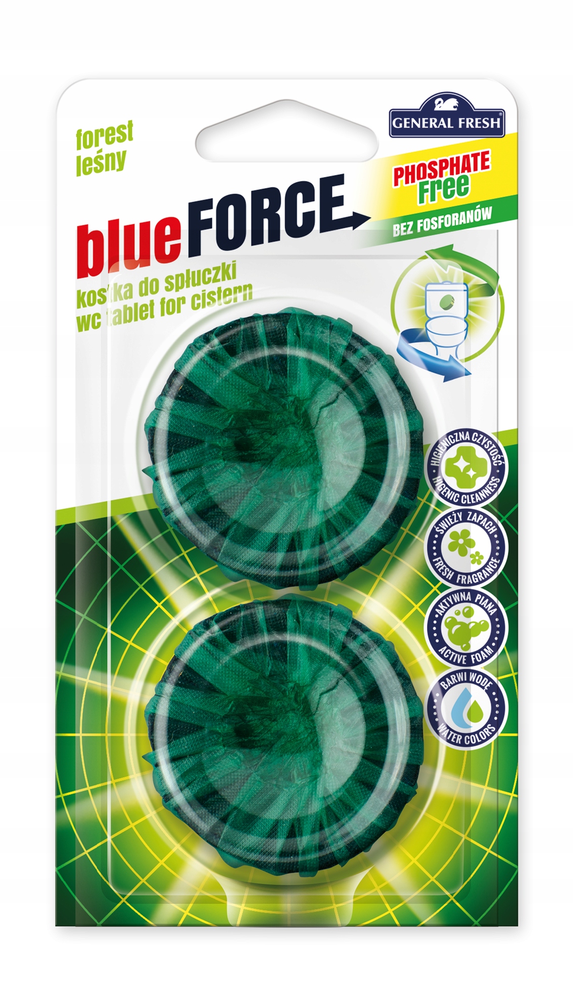 

General Fresh Blue 2x40g Kostka Spłuczka Leśny