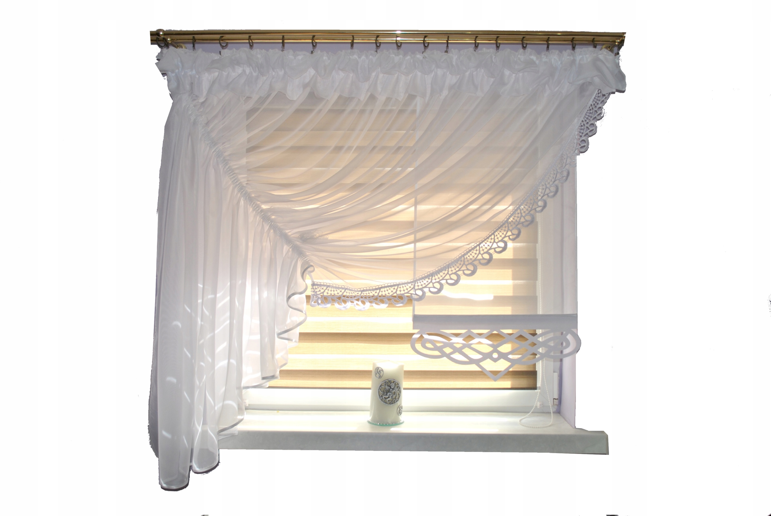 

Gotowa firanka Gipiura Z Ażurem 300/130 Ażur 50 CM