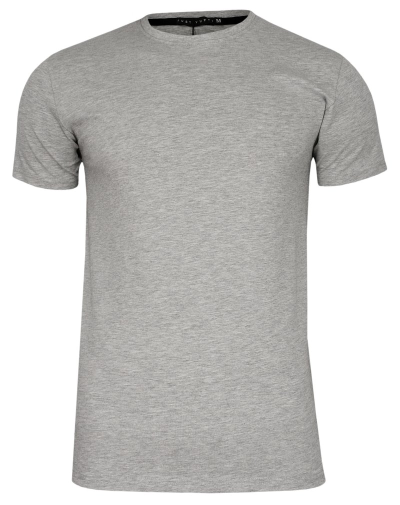

Szary Męski T-shirt Gładki, Basic, Just Yuppi S