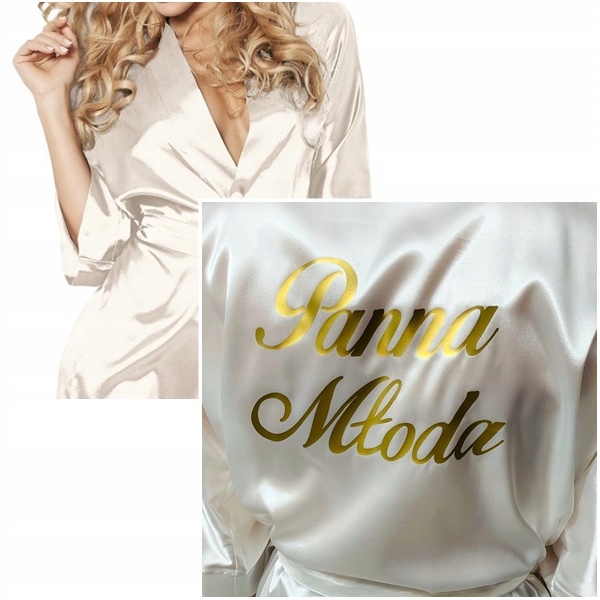 

Szlafrok Ślubny Panna Młoda Bride Personalizacja L