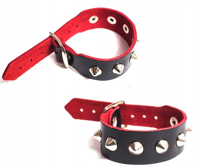 

Pieszczocha Bransoletka skórzana Ćwieki stożki