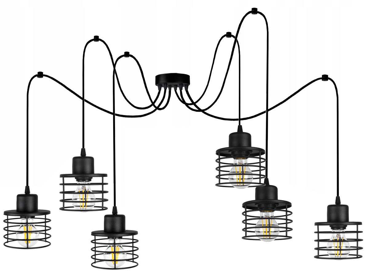 

Lampa Wisząca Sufitowa Żyrandol Pająk Edison Loft