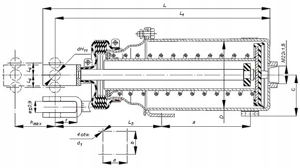X53.32.00A - ПНЕВМАТИЧЕСКИЙ ПРИВОД ПРИЦЕПА FI 125 ТОРМОЗНОЙ