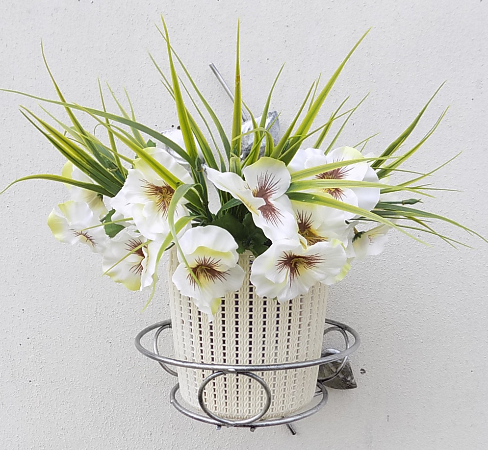 Kwietnik wiszący ścienny metalowy srebrna jabłoń Kod producenta 4028