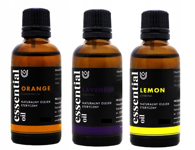 Sada 3 x 100 ml přírodní 100% esenciální olej Premium Aromaterapie