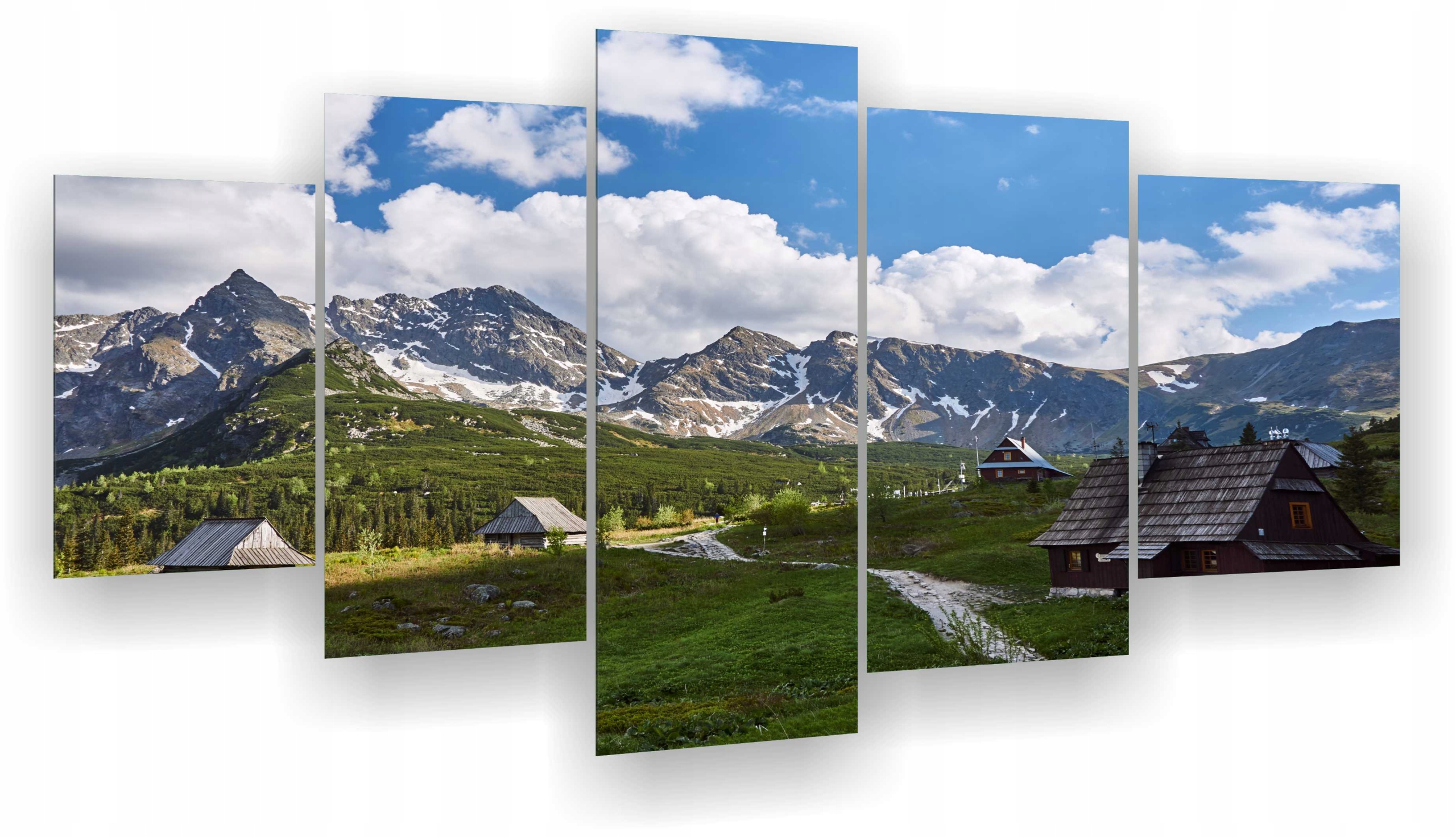 

Obraz 5 częsciowy tryptyk Tatry Hala Gąsienicowa