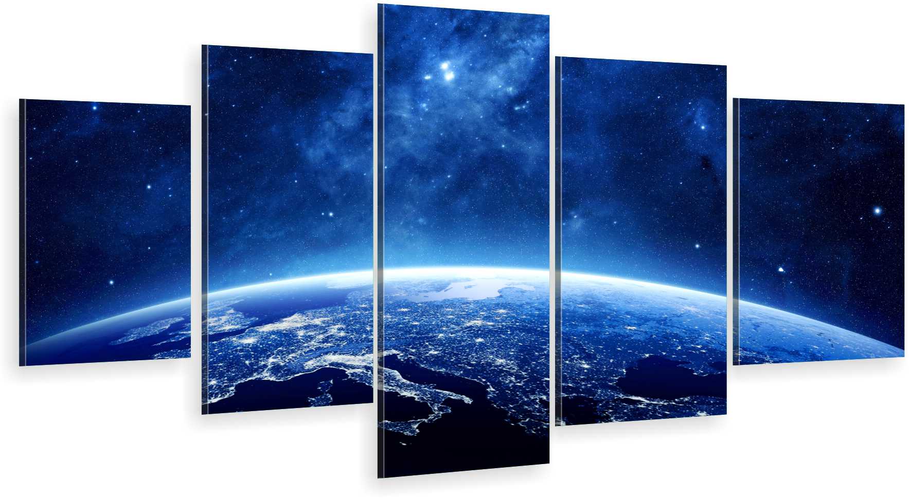 

Tryptyk 5-CZĘŚCI Na Ścianę Galaxy Ziemia 800 Wz
