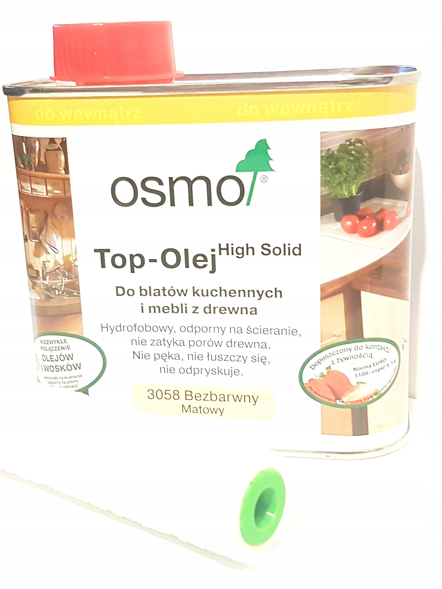 Osmo TOP OLEJ 3058 BEZBAR. MAT 0,5l + Wałek 10 cm