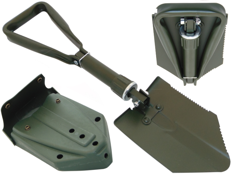 Vojenská saperka Bundeswehr 57 cm, skládací, s potahem, pila