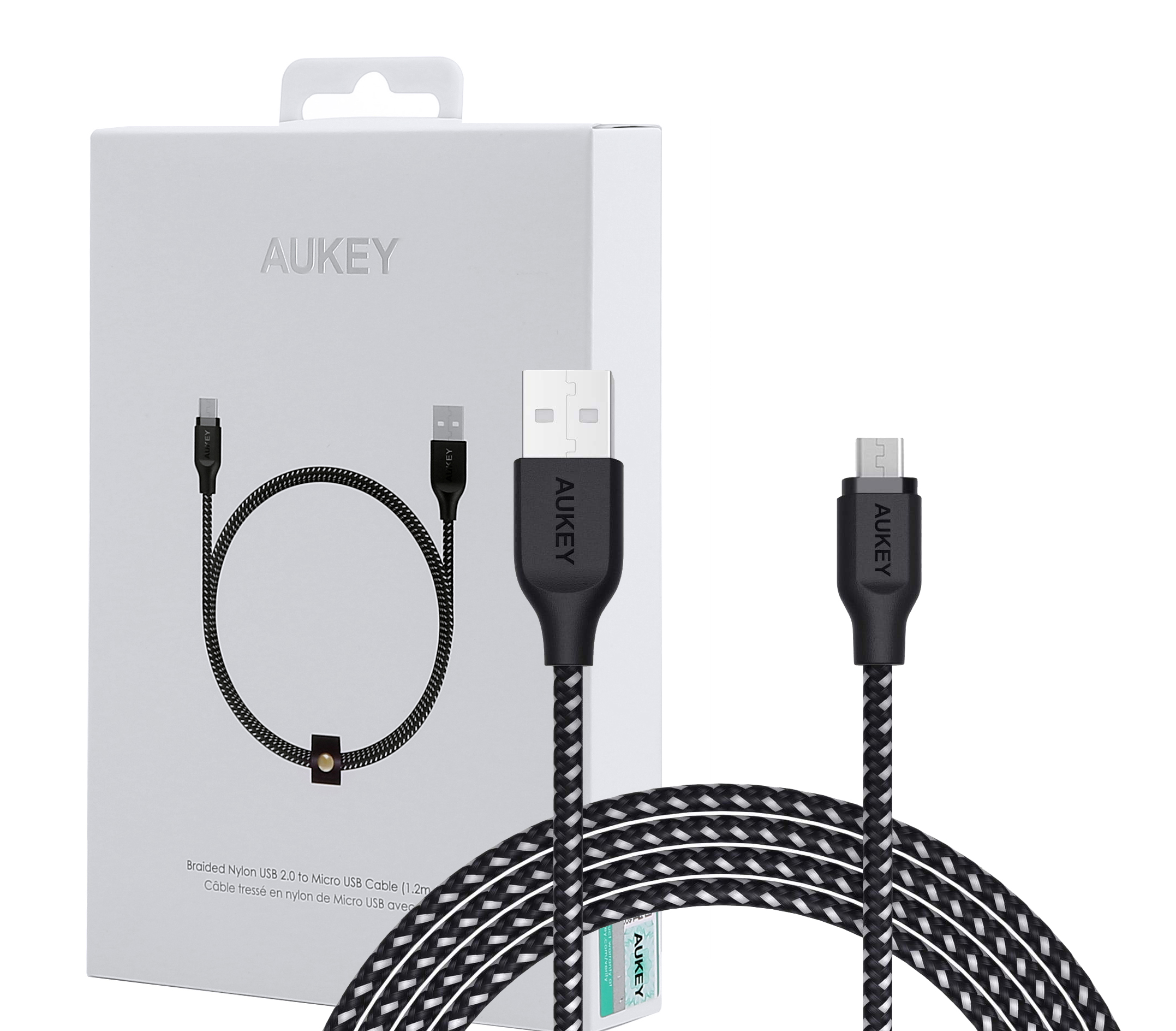 

Aukey CB-AM1 nylonowy kabel micro Usb Quick Charge