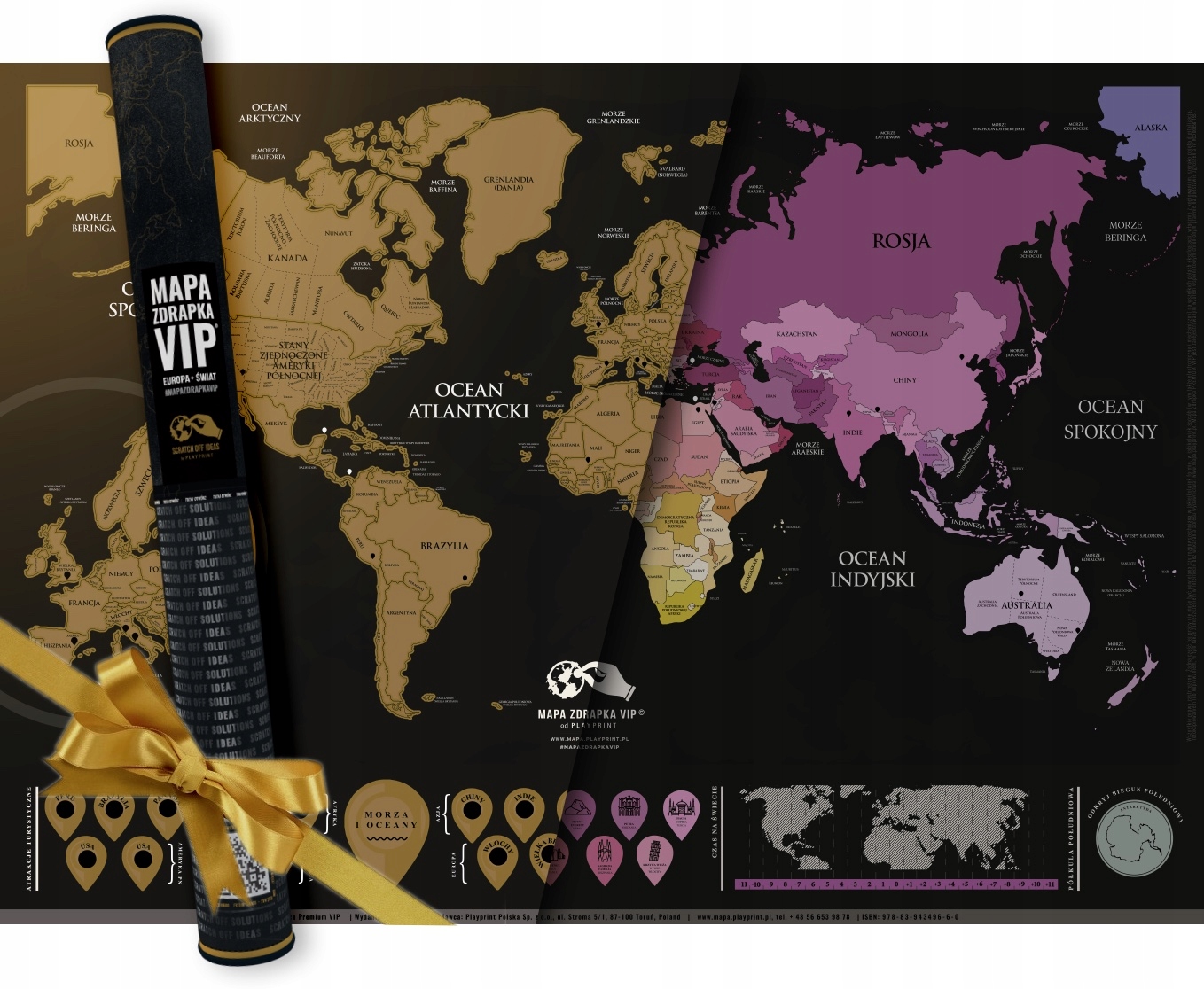 Zestaw Mapa Zdrapka VIP + Złota Aluminiowa Rama Kod producenta 9653