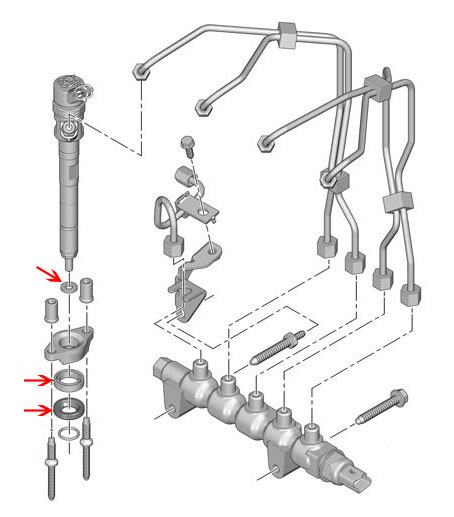 USZCZELNIACZ WTRYSKU KOMPLET PEUGEOT 1.6 HDi Producent części Peugeot OE